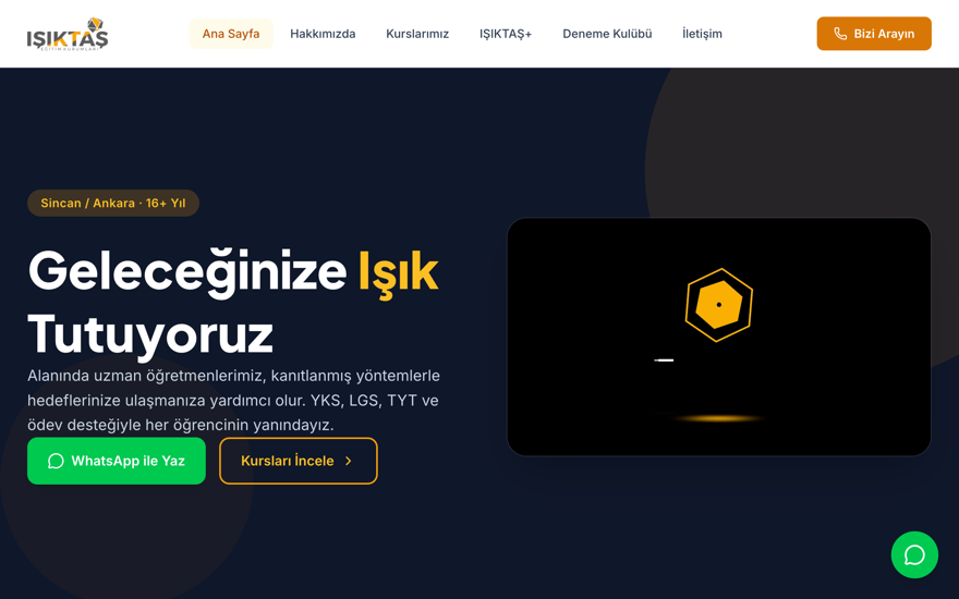 The Işıktaş Eğitim Kurumları website